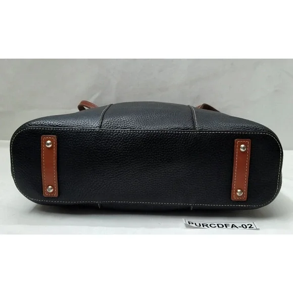 Dooney & Bourke Lexington Black Pebbled Leather Double Handle Zipper Tote Bag - Picture 7 of 16